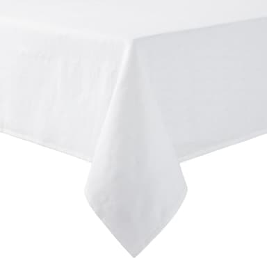 Martha Stewart Honeycomb Modern Farmhouse Polyester Cotton Rectangle Tablecloth, White, 60"x102" - Image 2