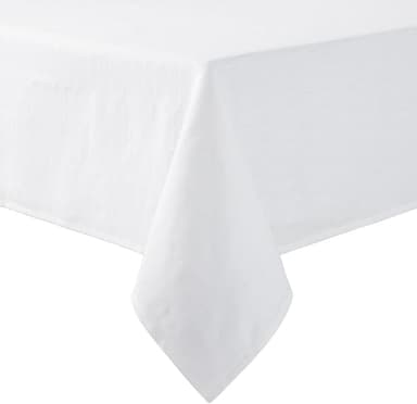 Martha Stewart Honeycomb Modern Farmhouse Polyester Cotton Rectangle Tablecloth, White, 60"x102" - Image 1