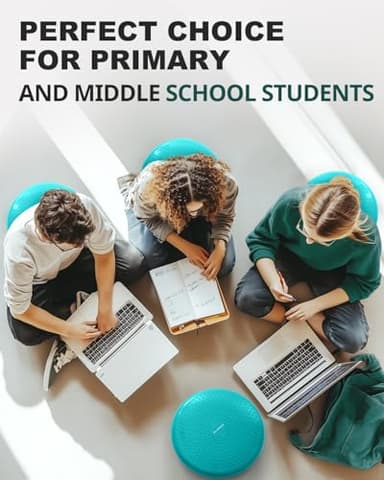 Trideer Inflated Wobble Cushion - Wiggle Seat for Sensory Kids(Multiple Colors), Balance Disc (Extra Thick), Flexible Seating for All Age (34CM Turquoise) - Image 4