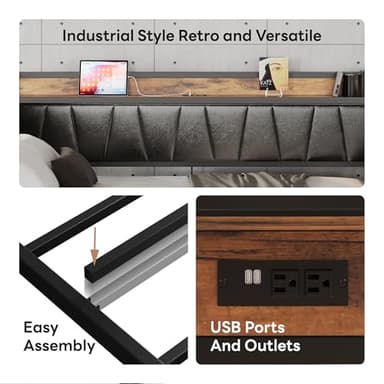 LIKIMIO Daybed with Trundle Bed, Twin Bed Frame with Storage Headboard and Charging Station, Sofa Day Bed with Strong Supports for Living Room, Bedroom, and Guest Room, Black - Image 7