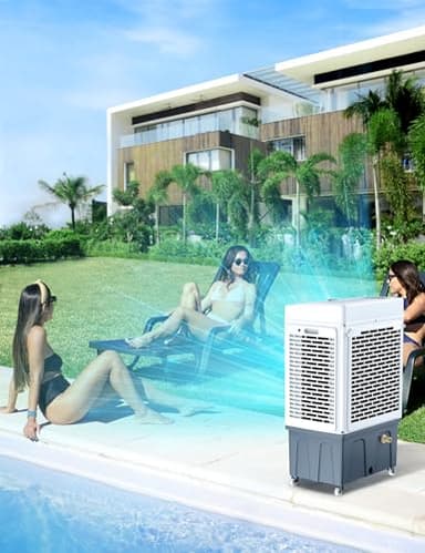 VAGKRI Swamp Cooler, 2100CFM Evaporative Air Cooler with 3 Modes & Wind Speeds, 120°Oscillation, 24H Timer, Portable Outdoor Air Conditioner with Auto Fill for Patio Garage Commercial Use, 8 Gallon - Image 8