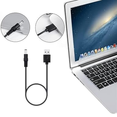 USB to DC 5V Power Cord, Universal USB to DC 5.5x2.1mm Plug Power Charging Cable with 10 Connectors for Router, Mini Fan, Speaker, Camera, Smart Phone and More 5V Devices - Image 3
