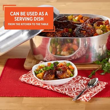 IMUSA USA Heavy Duty Cajun Oval Cast Aluminum Roaster 18", Silver - Image 5