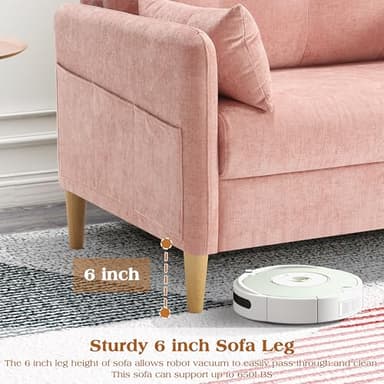 Hanherry Loveseat Sofa, 47” Small Couch for Living Room, Chenille Fabric Love Seat Comfy Sofa for Bedroom with Throw Pillow,Removable Cushion Cover,Couches for Small Space,Apartment,Dorm - Image 7