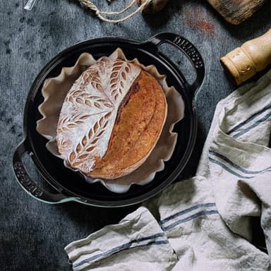 AILIBOO 2 QT Black Enameled Cast Iron Dutch Oven，Iron Biryani Pot，Le Creuset，Instant Pot Bakeware Sets, Casserole Dishes for Oven -Gradient Blue - Image 2