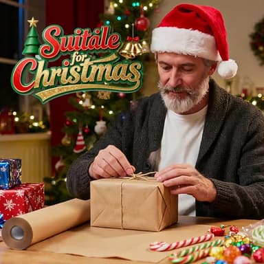 PerkHomy Brown Kraft Paper Roll 17.5" x 1,200" (100') for Gift Wrapping Bulletin Board Craft Art Bouquet Flower Packing Moving Shipping Floor Covering Table 70GSM 50LB (Brown, 17.5" x 100') - Image 7