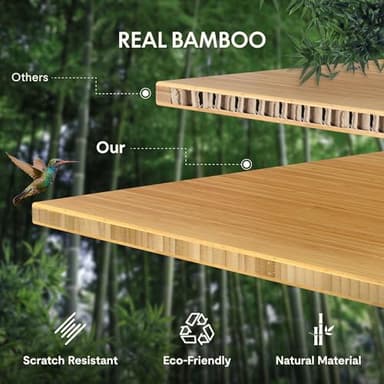 FLEXISPOT EN2 Whole-Piece Bamboo Standing Desk with Clamp Power Strip, 55 x 28 Electric Stand Up Height Adjustable Desk with Cable Management (Grey Frame + 55" Bamboo Top, 2 Packages) - Image 2