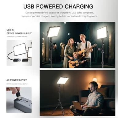 2-Pack LED Video Light Kit, NiceVeedi Studio Light, 2800-6500K Dimmable Photography Lighting Kit with Tripod Stand&Phone Holder, 73" Stream Light for Video Recording, Game Streaming, YouTube - Image 5