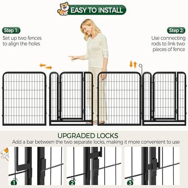 Yaheetech Dog Playpen Outdoor, 32 inch 8 Panels Dog Pen Indoor Heavy Duty Puppy Exercise Pen Metal Pet Fence for RV Camping/Yard/Garden - Image 8