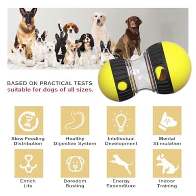 Dog Interactive Toys Dogs Puzzles Feeder Adjustable Food Dispensing Treat Dispenser Slow Feeding for IQ/Physical Training and Brain Stimulation Large Medium Small Dog - Image 2