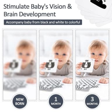 Joyreal High Contrast Baby Toys for Newborn, Black and White Baby Sensory Toys with Car Seat Toys,Infant Toys with Black White Cards Book, Montessori Toys for Baby Gifts - Image 6