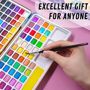 138 Colors Watercolor Paint Set, Travel Watercolor Set with Mini Palette, Brushes, and Watercolor Sheets– Non-Toxic, High-Pigment Art Supplies for Artists, Amateur Hobbyists and Painting Lovers - Image 7