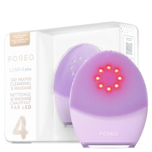 FOREO Luna 4 Plus Facial Cleansing Brush - Red Light Deep Thermo Cleansing - Anti Aging Microcurrent Facial Device - Sensitive Skin - Image 1