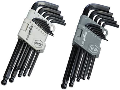 Amazon Basics Hex Key Allen Wrench, Long Arm, Metric and Standard Sizes, 26-Piece - Image 1