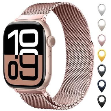 Original Stainless Steel Mesh Loop Compatible with Apple Watch 38mm 40mm 41mm 42mm 44mm 45mm 46mm 49mm Women Men, Magnetic Clasp Replacement for iWatch Bands Series 11 10 9 8 7 6 5 4 Ultra SE 3 2 1 - Image 1