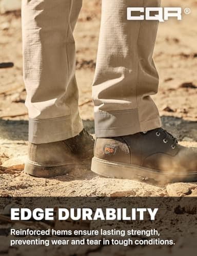 CQR Men's Quick Dry Work Pants, Water Resistant Outdoor Tactical Pants, Lightweight Stretch Cargo Hiking Pants, Frontline Khaki, 34W x 32L - Image 5