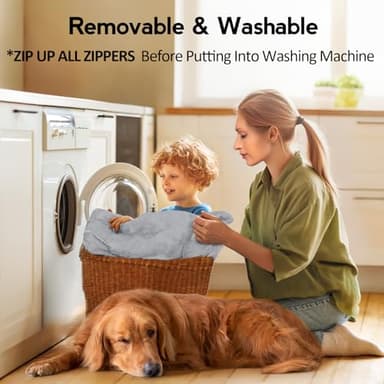 MEKIY Large Dog Bed - XL Orthopedic Egg-Crate Memory Foam Dog Beds with Removable Washable Cover, Waterproof Pet Beds with Non-Slip Bottom, Grey - Image 7