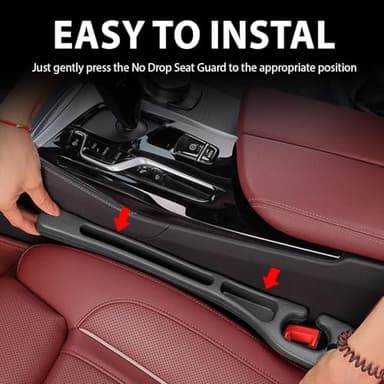Lalalancer No Drop Seat Guard,Car Seat Gap Filler,Drop seat Gap fillers Between Seat and Console Stop Things from Dropping(Black) - Image 4