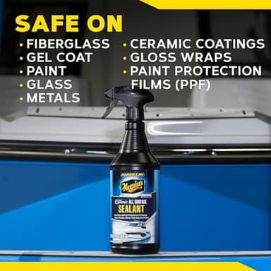 Meguiar’s Marine & RV Hybrid Ceramic All Surface Sealant - Premium Fiberglass and Gel Coat Sealant that Boosts Gloss, Beading & Protection from UV Damage - Easy to Apply and Wipe Off – 32 Oz Spray - Image 8