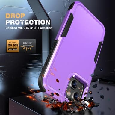 Diaclara Designed for iPhone 15Case, [with Privacy Screen Protector] [Anti Spy] [Military Grade Drop Protection] Heavy Duty Full-Body Shockproof Phone Case, Purple - Image 5