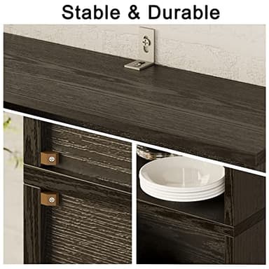 IRONCK Industrial Bookshelves and Bookcases with Doors Floor Standing 6 Shelf Display Storage Shelves 70 in Tall Bookcase for Home Office, Living Room - Image 7