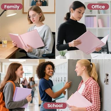 SUNEE 3 Ring Binder 1 Inch 4 Pack, Clear View 1" Binders Three Ring PVC-Free (Fit 8.5x11 Inches) for School or Office Supplies, Assorted Pastel - Image 6