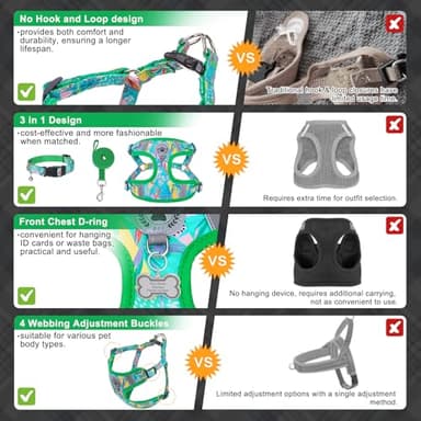 BEAUTYZOO Step in Dog Harness Collar and Leash Set for Small Medium Large Dogs, No Pull No Choke Puppy Harness, Soft Mesh Reflective Pet Padded Vest Adjustable for Doggie Girl or Boy,French Bulldog - Image 5