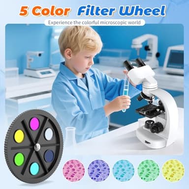 Compound Binocular Microscope for Kids & Adults - 40X-2000X Magnification Professional Microscopes with Slides - Kids Microscope Kit for School & Family Science Education Equipment - Image 4