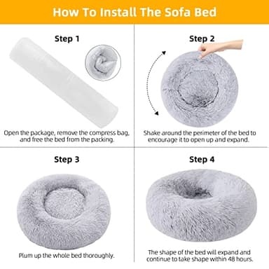 Dog Bed for Small Medium Large Dogs Cats, 20 inch Calming Washable-Round Cozy Soft Pet Bed for Puppy and Kitten with Slip-Resistant Bottom - Image 5