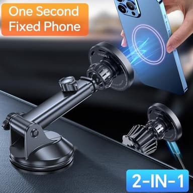 Coolpow for MagSafe Car Mount Charger【Ultra Magnet】Magnetic Phone Holders for Your Car Charger【Windshield+Vent+Dash】Magnetic Wireless Car Phone Holder Charger Car Mount for iPhone 17 Pro Max 16 15 14 - Image 6