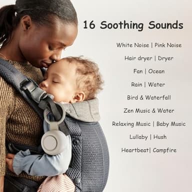 Portable Sound Machine for Baby Kids | White Noise | Sleep Soother | 16 Soothing Sounds | Timer | Memory Function | 30H | Shush | Travel | Registry Gift | Newborn Essentials | Extended Battery Edition - Image 2