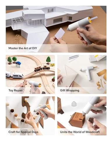 HOTO Easyflow Hot Glue Gun, Cordless Glue Gun with 40 Sticks, 30s Fast Preheating, 3000mAh, One-Hand Auto Dispensing, Anti-Scald & Anti-Drip, Wireless/Wired, Ideal for DIY/Kids Crafts & Home Repairs - Image 5