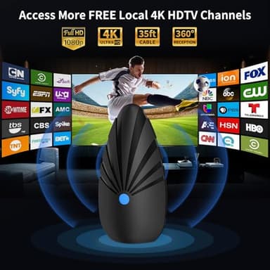TV Antenna Indoor, 1200+ Miles Long Range Digital Antenna，Antenna for Smart TV for Easy Installation and All Smart/Old TVs, Supports 4K 1080P HD VHF UHF - Image 2