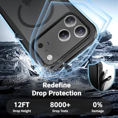 jaroco Magnetic for iPhone 17 Pro Max Case, [Compatible with MagSafe][Military Grade Drop Protection][Heavy Duty Protection][Non-Slip][Shockproof] 2-Layer Durable Bumper Phone Case 6.9''-Black - Image 3