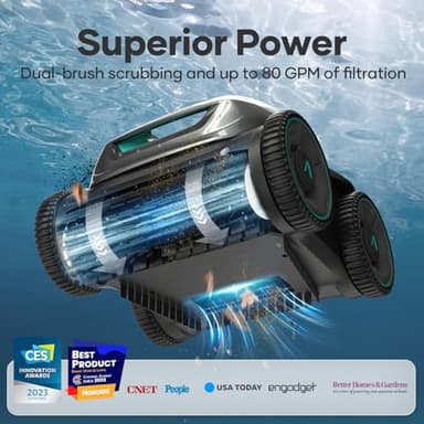 AIPER Cordless Robotic Pool Cleaner, WavePath Navigation, Wall-Climbing, Quad-Motor, 150 mins Runtime for Inground Pools up to 1,600 sq.ft, ZT6002 (Renewed) - Image 2
