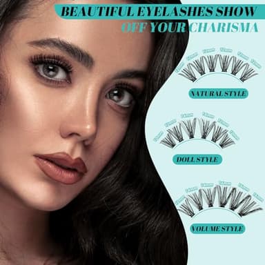 Lash Clusters Kit 320Pcs,40D Eyelash Extension Kit,Lash Bond and Seal Waterproof,Lash Remover for Individual Cluster Lashes Kit,Lash Applicator Tool for DIY Lash Extension Kit(D-Mix9-16mm Kit) - Image 4