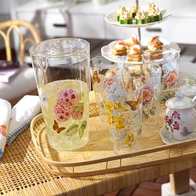 Lenox 866239 Butterfly Meadow Melamine Acrylic 4-Piece Highball Set, 20 oz, Acrylic NOT GLASS - Image 5