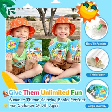 INNOCHEER Pool Party Favors Beach Party Favors for Kids 3-4-5-8-12, 96PCS Goodie Bags Stuffers for Kid Summer Toys, Beaches Balls, Coloring Books Beach Toy for Kids 4-8-12 Pool Party Supplies - Image 3