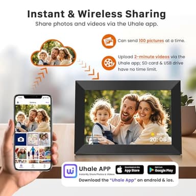 Uhale Digital Picture Frame WiFi 10.1 Inch with 32GB Storage, Electronic Photo Frames 1280 x 800 HD IPS Touch Screen, Auto Rotate, Slideshow, Instantly Share Photos and Videos from Anywhere - Image 2