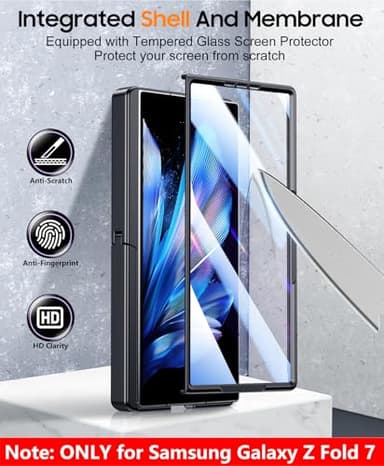 SPIDERCASE Only Designed for Samsung Galaxy Z Fold 7 Case,Built-in [Screen Protector] [Hinge Protection] [Kickstand] Full Body Protective Phone Case for Galaxy Z Fold 7 - Black - Image 6