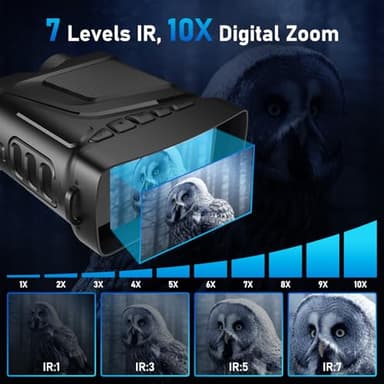 GOYOJO Night Vision Binoculars, Night Vision Goggles, 3.2'' HD Screen with 10X Digital Zoom, Portable NVG Goggles with 32GB Card to Save Photos and Videos for Hunting Camping - Image 3