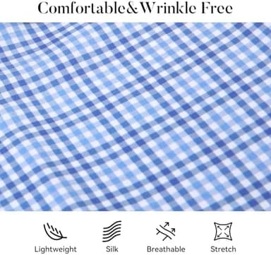 Esabel.C Mens Dress Shirts Wrinkle Free Button Down Shirts Long Sleeve Regular Fit Print Business Shirt - Image 3