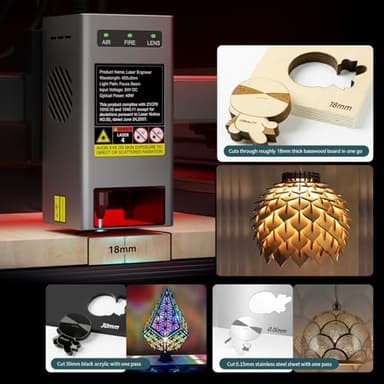 Falcon2 Pro 40W Enclosed Laser Engraver with Air Assist, Pilot Technology, Built-in Camera, Class 1 Laser Cutter and Engraver Machine for Wood, Metal, Batch Prodcuction, Engraving Area 400 * 415mm - Image 3