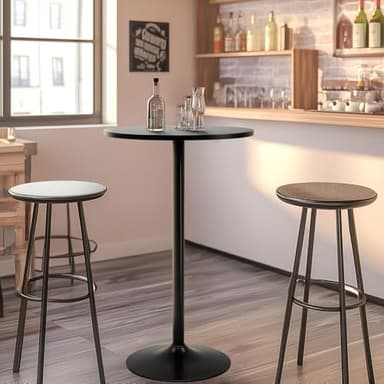 FDW Bistro Pub Table 40 Inch Height Cocktail Table Round Bistro Bar Table for Home and Kitchen Dining - Image 2