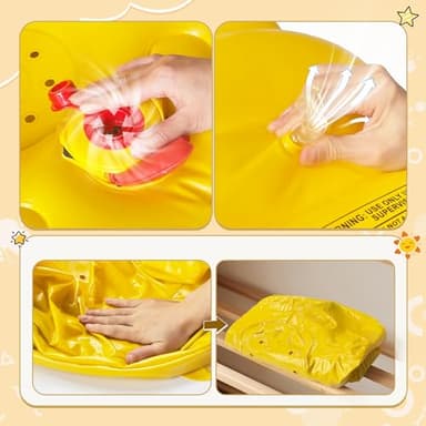 Mink Inflatable Baby Seat for Babies 3+ Months,Infant Floor Seats for Sitting Up,Portable Blow Up Baby Chair with Built in Air Pump, Ideal for Sitting Up and Learning to Play (Duck) - Image 7