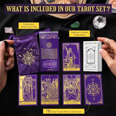 Hihealer 78 Tarot Cards Deck with Guide Book and Linen Carry Bag, Classic Original Tarot Cards for Beginners to Experts, Witchy Gifts for Women - Image 7