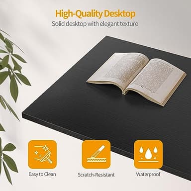 CubiCubi Computer Desk with 2 Drawers, 40 Inch Small Home Office Desk Study Writing Table, Black - Image 7
