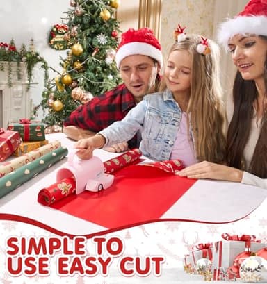 Wrapping Paper Cutter with 3 Replaceable Blades, Gift Wrap Cutter Tool for Gift Wrapping, Paper Roll Cutter for Christmas Holiday Birthday - Image 3