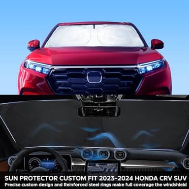 INSAUTO for 2026 CRV Windshield Sun Shade Sunshade Foldable Custom Fit 2023 2024 2025 Honda CR-V Accessories Windshield Cover Front Window Shield Blocks UV Rays and Heat Car Interior Protector - Image 2