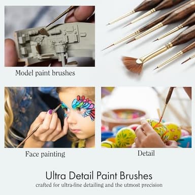 Artify Extreme Detail Paint Brushes, Miniature Brush Set for Models, 20pcs Small Paint Brushes for Detail Painting with Handbag, Ultra Fine Bristle for Fine Detailing - Image 6
